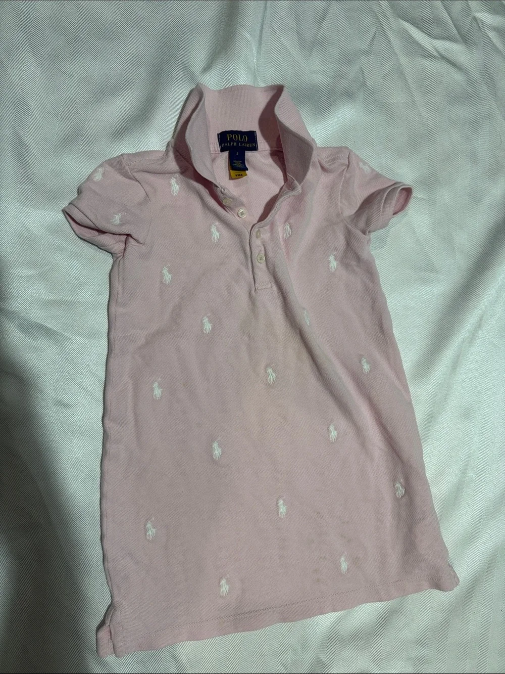 Ralph Lauren Light Pink Polo Dress with Embroidered Logos